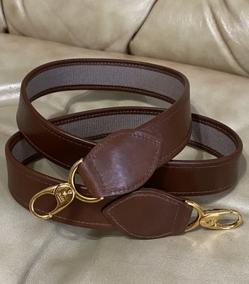 COA Gucci Replacement Strap Vintage Solid Brown Leather for Briefcase or Bag GG - Image 1 of 4