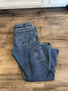 Pantalones de mezclilla estilo carpintero Dickies genuinos talla 40x32 ropa de trabajo lavado medio oscuro - Imagen 1 de 12