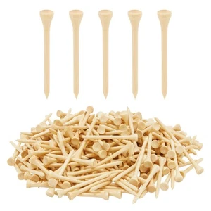 300 Pack Bamboo Golf Tees in Bulk (2 3/4 inch, Natural Wood Color) - Picture 1 of 10