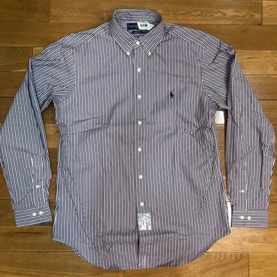NWT Ralph Lauren Classic Fit Button Down Purple & Green Striped Shirt Size 15.5” - Image 1 of 4