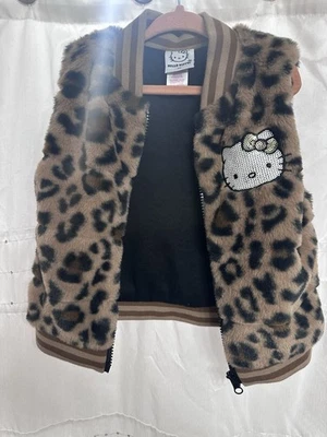 Hello Kitty Leopard Vest Girls Size 5-6 Sanrio - Image 1 of 4