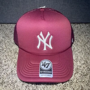 New York Yankees Truckermütze 47 Marke Retro Snapback weinrot weinrot burgund neu - Bild 1 von 6