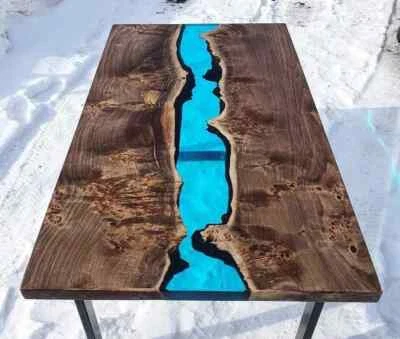 Epoxy Table dining table top Live Edge Walnut Wood Custom Order size in inches - Image 1 of 4