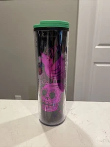 Starbucks 2020 Halloween Skull & Crow Plastic Tumbler w/ Lid 16 oz Black NEW!! - Picture 1 of 6
