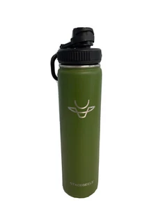 STACEGEELE Insulated Vacuum Water Bottle Spout Lid & Screw Top Green (USED/Crack - Picture 1 of 12