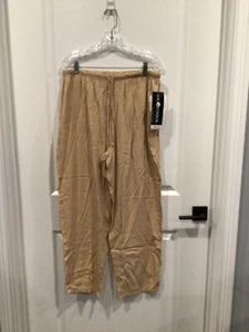 NWT Sag Harbor women’s 1X pull on pants yellow elastic waistband pockets - Picture 1 of 3