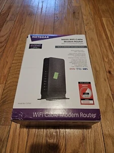 NETGEAR C3700 N600 WiFi CABLE MODEM ROUTER DUAL BAND GIGABIT 340 MBPS - Afbeelding 1 van 4