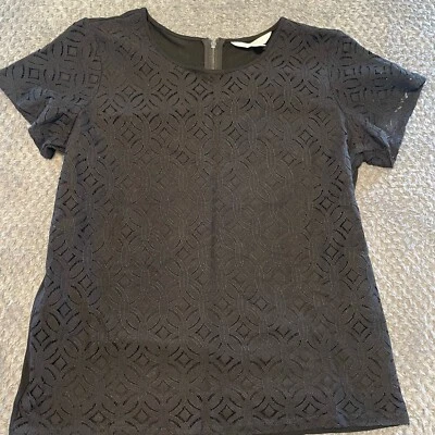 Market And Spruce Stitch Fix Mujer Talla L Hans Crochet Frontal Mixto Media Negro Foto 1 de 4