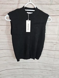 Amarmia Childs Mock Neck Knit Sweater Sleeveless SZ 12. 150 cm Black - Picture 1 of 8