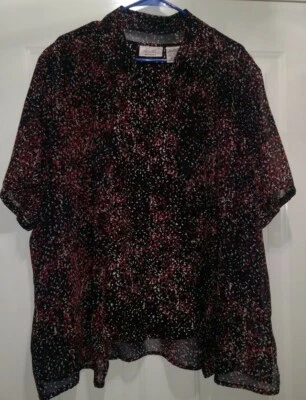 Kathie Lee Womens Shirt Top Blouse Size 22W/24W Multicolor Speckled - Image 1 of 4