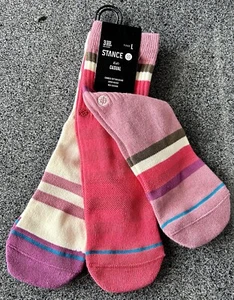 NEW W TAGS STANCE “BOLD MOVE” 3-PACK KIDS PINK-MULTI STRIPE SIZE YOUTH L 3-5.5 - Picture 1 of 5