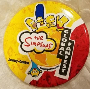 THE SIMPSONS ULTRA RARE PROMO GLOBAL FANFEST EXCLUSIVE TO ATTENDEES  3" BUTTON - Bild 1 von 3