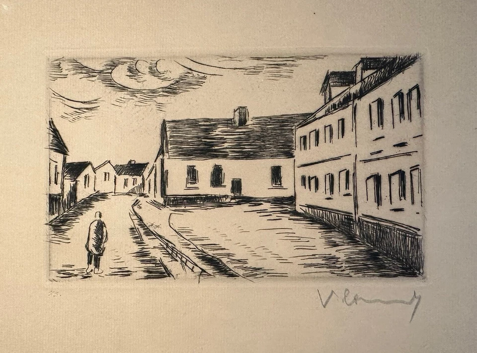 Maurice Vlaminck, „Aspect de la Grand Rue“ 1953, Radierung, signiert. - Bild 1 von 4