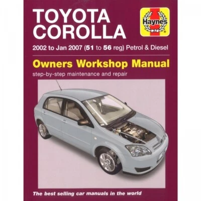 HAYNES PUBLISHING Toyota Corolla 2002-01.2007 gasolina diésel hatchback manual de taller Haynes