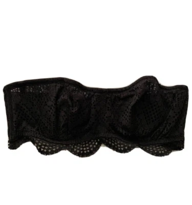Victoria's Secret Strapless Bra Black Lace Underwire Lined Coverage Size S EUC - Image 1 of 4