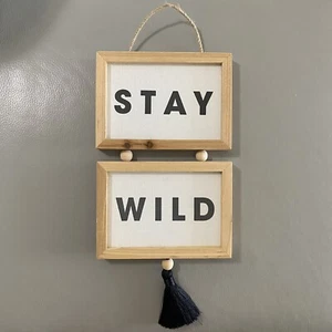 Home Decor Stay Wild Framed Wood Hanging - Picture 1 of 6