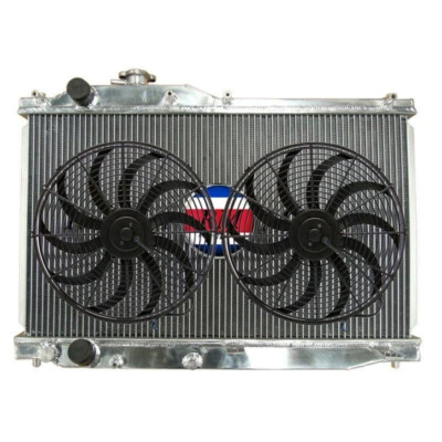 Radiador de aluminio para Honda S2000 I4 2000-2009 2 filas + ventiladores  Foto 1 de 2