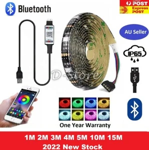 RGB LED Strip Lights IP65 Waterproof 5050 1M 5M 10M 15M LEDs 12V USB Bluetooth - Picture 1 of 21