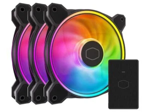 Cooler Master MasterFan MF120 Halo2 Case Fan - Black (3-Pack) MFL-B2DN-213P2-R2 - Picture 1 of 5