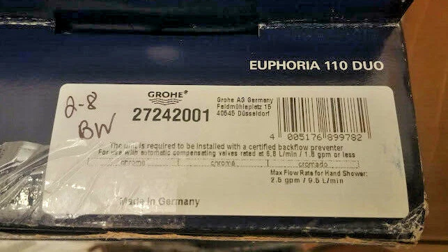 ​GROHE 27242001 Euphoria 2-Spray Ducha de Mano en Cromo StarLight con Barra de Ducha Foto 1 de 1