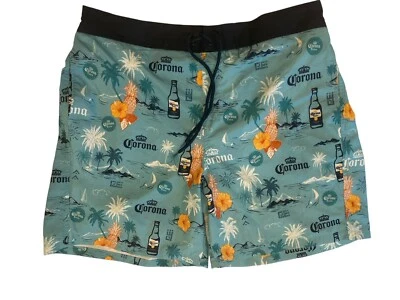 Corona Swim Trunks Mens Size XL 40 42 Beer Tropical Hawaiian Board Shorts - Image 1 of 4