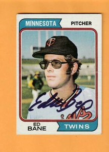 Ed Bane Minnesota Twins AUTO Signed 1974 Topps Arizona State Sun Devils 4R