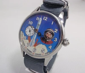 MOLNIYA Vintage UdSSR Taschenuhr GAGARIN top mechanisch sichtbar - Bild 1 von 10