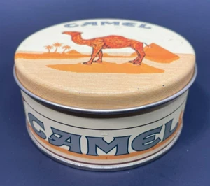 Cigarrillos camel vintage redondo lata de metal 1994 publicidad de tabaco promocional  - Imagen 1 de 9