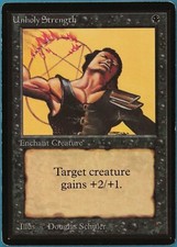 Unholy Strength Beta NM Black Common MAGIC GATHERING CARD (ID# 207824) ABUGames