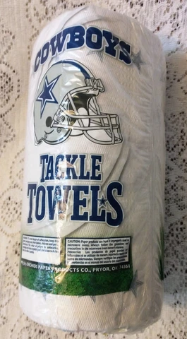 Dallas Cowboys Memorabilia NFL Football Vtg Aikman Tackle Paper Towels Sealed Cover