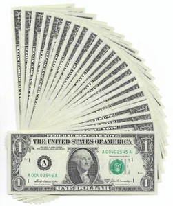 1969B $1 BLOCK Set. 23 Crisp & Uncirculated Banknotes. Serial Numbers End 45 - Picture 1 of 13