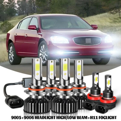 For 2006-2011 Buick Lucerne 6x LED Headlight + Fog Light Bulbs Combo 6000k - Image 1 of 4