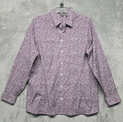 Blusa Eddie Bauer Top Mujer Talla 1X Púrpura Floral Algodón Ajustada con Botones Foto 1 de 4