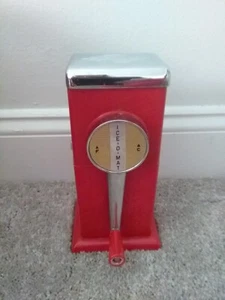 RARE RED ICE O MAT ATOMIC AGE METAL ICE CHOPPER CAMPERS - Picture 1 of 11