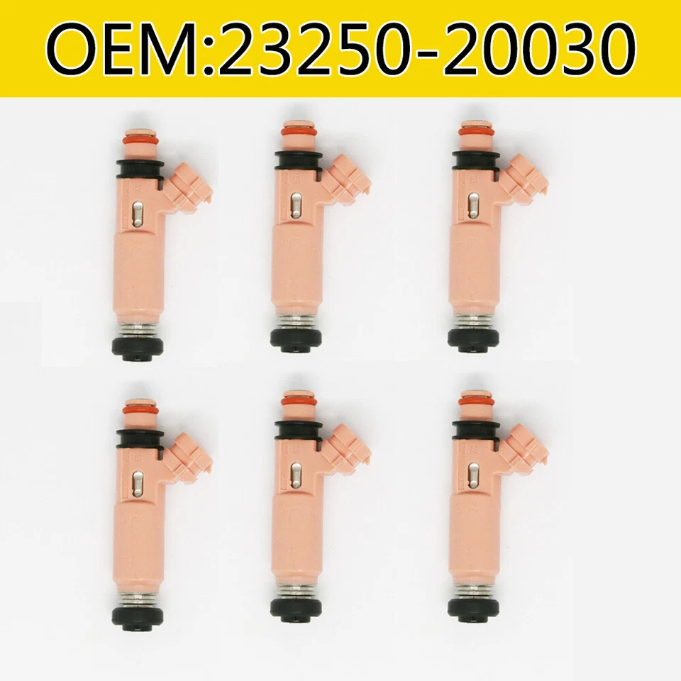 6 piezas inyectores de combustible 23250-20030 para Toyota Sienna Solara Lexus RX400h RX330 3,3 L Foto 1 de 4