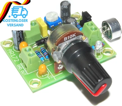 Arlikits AR172 Mikrofonverstärker Bausatz Elektret Einstellbar Grün - Bild 1 von 4