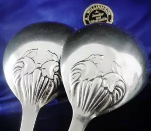 Pair Cased Sterling Silver Serving Spoons Cased, Josiah Williams & Co 1913 - Picture 1 of 12