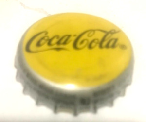 Yellow Coca Cola Metal Bottle Cap From Mexico Looks unused