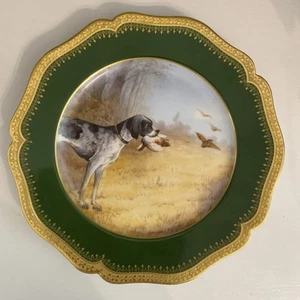 Tiffany & Co. Limoges Win Guerin & Co Hunter Dog Dinner Plate 9 7/8” France - Picture 1 of 7
