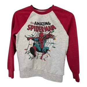 Marvel Jumping Beans Spider-Man Christmas Sweatshirt Fleece Size 12 - Picture 1 of 3