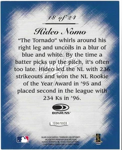 Hideo Nomo 1997 DONRUSS STUDIO MASTER STROKES 8X10 JUMBO CARD #18of24 Dodgers SP - Picture 1 of 2