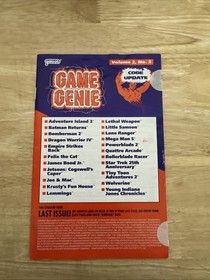 Nintendo Entertainment System NES Game Genie Code Update: Volume 2, no. 2
