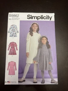 Children's and Girls' Knit Dresses Sewing Pattern Packet, Sizes 7-8-10-12-14,... - Picture 1 of 1