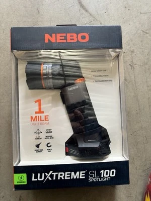 NEBO Luxtreme SL100 Rechargeable Spotlight / Torch 1.6km (1 mile) Beam - Black