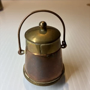 Gluttopf Doof Topf Ascheeimer Kupfer Messing Miniatur Antik - Bild 1 von 7