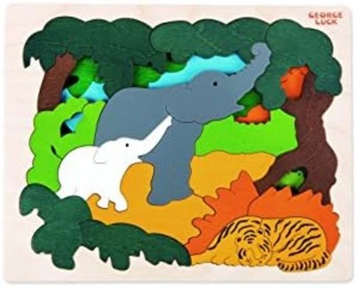 Hape George Luck Double Puzzle Asia Free Shipping with Tracking# New from Japan - Image 1 of 4