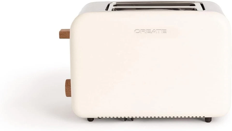 CREATE TOAST RETRO Toaster Cremeweiß / 6 Leistungsstufen, Krümelschublade, 850 W - Bild 1 von 4