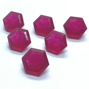 Hexagon Cut Natural Ruby Quartz Faceted Loose Gemstone For Making Type Jewelry - Picture 1 of 18