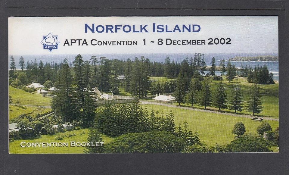 Folleto de la Isla Norfolk - Convención APTA 2002, martín pescador sagrado MUH Foto 1 de 2