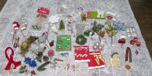 large Christmas Craft Wreath Making Accessories Lot - Picture 1 of 10